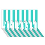 Vertical Stripes - White and Turquoise #1 MOM 3D Greeting Cards (8x4)