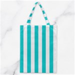 Vertical Stripes - White and Cyan Classic Tote Bag