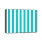 Vertical Stripes - White and Cyan Mini Canvas 7  x 5  (Stretched)