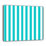 Vertical Stripes - White and Cyan Canvas 24  x 20  (Stretched)