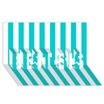 Vertical Stripes - White and Cyan BEST SIS 3D Greeting Card (8x4)