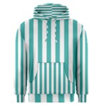 Vertical Stripes - White and Verdigris Men s Pullover Hoodie