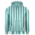 Vertical Stripes - White and Verdigris Men s Zipper Hoodie