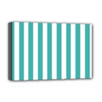 Vertical Stripes - White and Verdigris Deluxe Canvas 18  x 12  (Stretched)