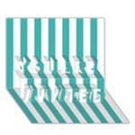 Vertical Stripes - White and Verdigris YOU ARE INVITED 3D Greeting Card (7x5)