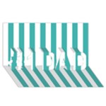 Vertical Stripes - White and Verdigris #1 DAD 3D Greeting Card (8x4)