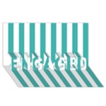 Vertical Stripes - White and Verdigris ENGAGED 3D Greeting Card (8x4)