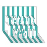 Vertical Stripes - White and Verdigris THANK YOU 3D Greeting Card (7x5)