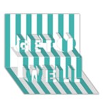 Vertical Stripes - White and Verdigris Get Well 3D Greeting Card (7x5)