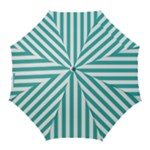 Vertical Stripes - White and Verdigris Golf Umbrella