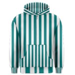 Vertical Stripes - White and Teal Men s Zipper Hoodie