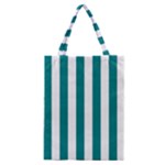 Vertical Stripes - White and Teal Classic Tote Bag