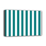 Vertical Stripes - White and Teal Deluxe Canvas 18  x 12  (Stretched)