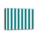 Vertical Stripes - White and Teal Mini Canvas 7  x 5  (Stretched)