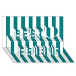 Vertical Stripes - White and Teal Best Friends 3D Greeting Card (8x4)