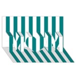 Vertical Stripes - White and Teal MOM 3D Greeting Card (8x4)