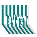 Vertical Stripes - White and Teal BOY 3D Greeting Card (7x5)