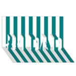 Vertical Stripes - White and Teal #1 DAD 3D Greeting Card (8x4)