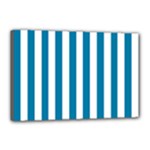 Vertical Stripes - White and Cerulean Canvas 18  x 12  (Stretched)