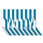 Vertical Stripes - White and Cerulean MOM 3D Greeting Card (8x4)