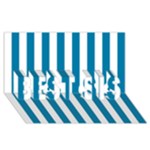 Vertical Stripes - White and Cerulean BEST SIS 3D Greeting Card (8x4)