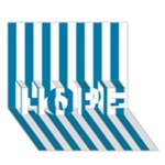 Vertical Stripes - White and Cerulean HOPE 3D Greeting Card (7x5)