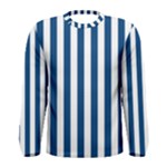 Vertical Stripes - White and Dark Cerulean Men s Long Sleeve T-shirt