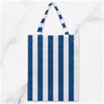 Vertical Stripes - White and Dark Cerulean Classic Tote Bag