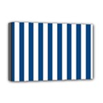 Vertical Stripes - White and Dark Cerulean Deluxe Canvas 18  x 12  (Stretched)