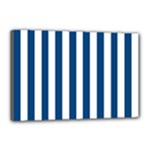Vertical Stripes - White and Dark Cerulean Canvas 18  x 12  (Stretched)