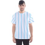 Vertical Stripes - White and Light Blue Men s Sport Mesh Tee