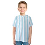 Vertical Stripes - White and Light Blue Kid s Sport Mesh Tee