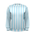 Vertical Stripes - White and Light Blue Women s Sweatshirt