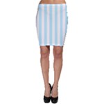 Vertical Stripes - White and Light Blue Bodycon Skirt