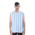 Vertical Stripes - White and Light Blue Men s Basketball Tank Top