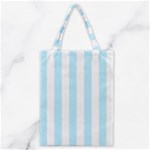 Vertical Stripes - White and Light Blue Classic Tote Bag