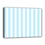 Vertical Stripes - White and Light Blue Canvas 16  x 12  (Stretched)