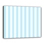 Vertical Stripes - White and Light Blue Canvas 20  x 16  (Stretched)