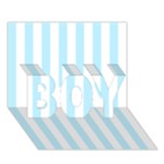 Vertical Stripes - White and Light Blue BOY 3D Greeting Card (7x5)