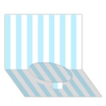 Vertical Stripes - White and Light Blue Circle Bottom 3D Greeting Card (7x5)