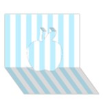 Vertical Stripes - White and Light Blue Apple 3D Greeting Card (7x5)