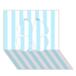 Vertical Stripes - White and Light Blue Clover 3D Greeting Card (7x5)