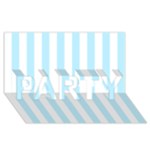 Vertical Stripes - White and Light Blue PARTY 3D Greeting Card (8x4)