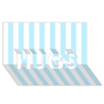 Vertical Stripes - White and Light Blue HUGS 3D Greeting Card (8x4)