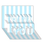 Vertical Stripes - White and Light Blue THANK YOU 3D Greeting Card (7x5)