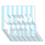 Vertical Stripes - White and Light Blue Get Well 3D Greeting Card (7x5)