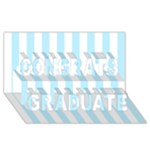 Vertical Stripes - White and Light Blue Congrats Graduate 3D Greeting Card (8x4)