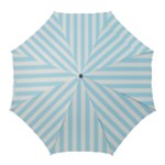 Vertical Stripes - White and Light Blue Golf Umbrella