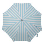 Vertical Stripes - White and Light Blue Hook Handle Umbrella (Medium)