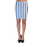 Vertical Stripes - White and Iceberg Blue Bodycon Skirt
